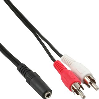 Cinch / jack cable for bluetooth adapter / transmitter 1.0 meter